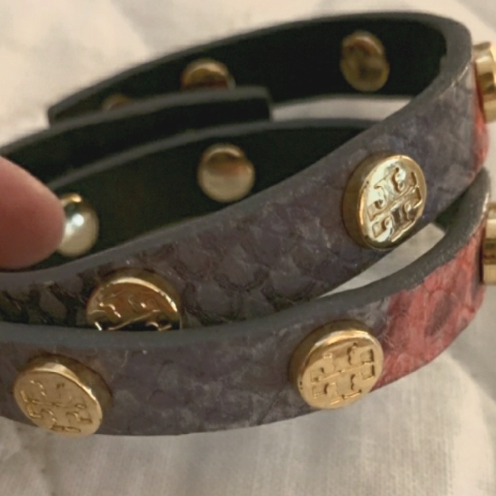 Tory Burch Learhwr Cuff Wrap Bracelet - Picture 1 of 2
